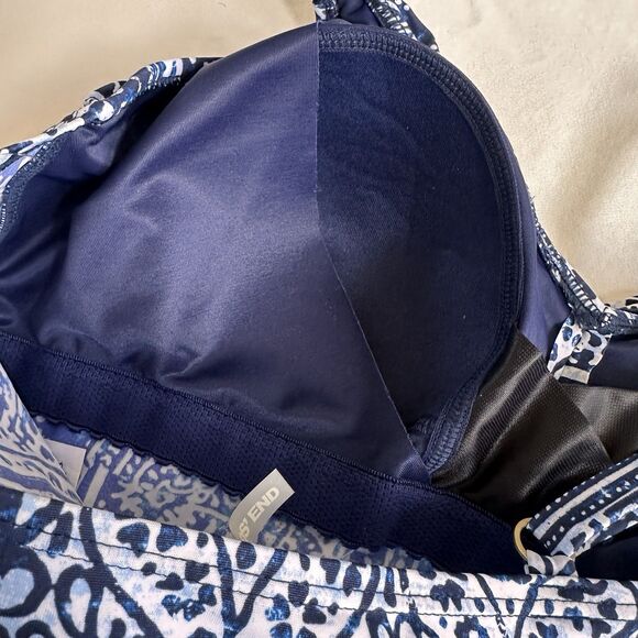 LANDS' END Plus 14 D  SlenderSuit V-neck Tummy Control Skirted Swimsuit NWT - Picture 7 of 8